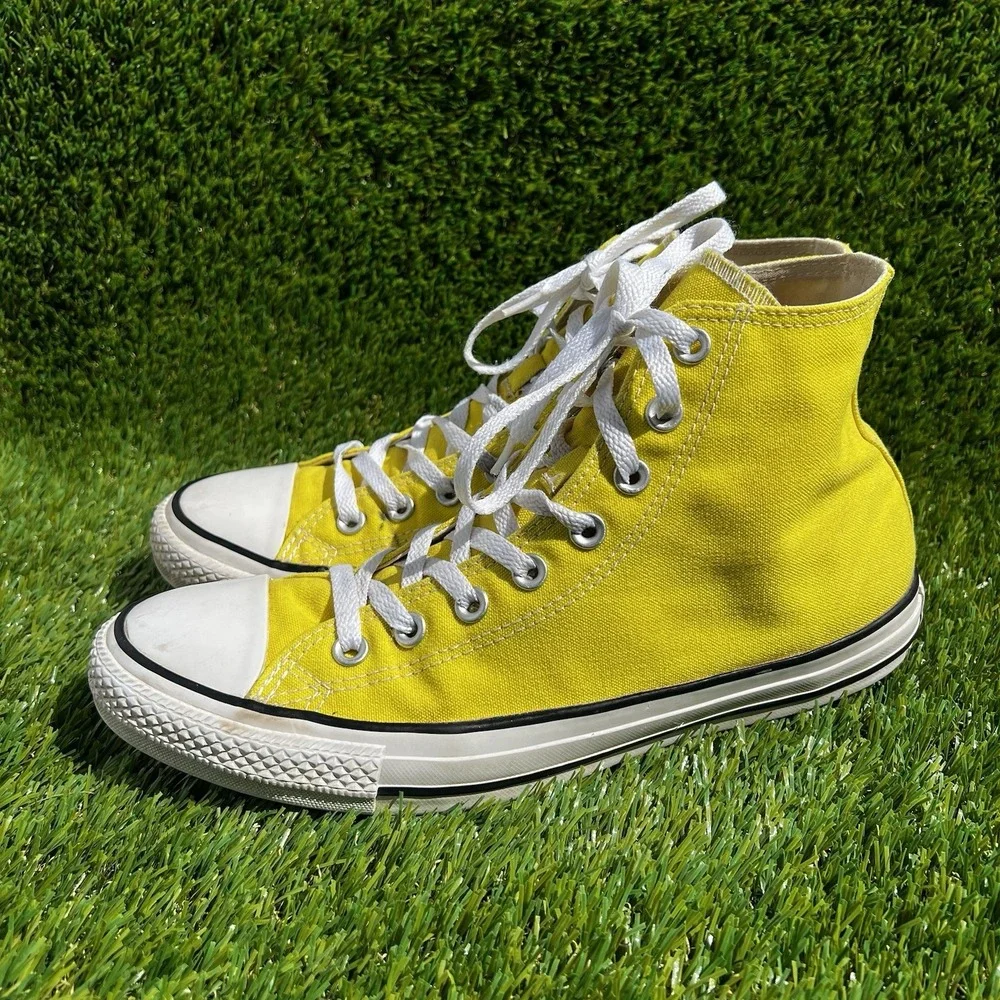 Converse Shoes Men Size 9 Chuck Taylor All Star Hi High Top Fresh Yellow 155738F